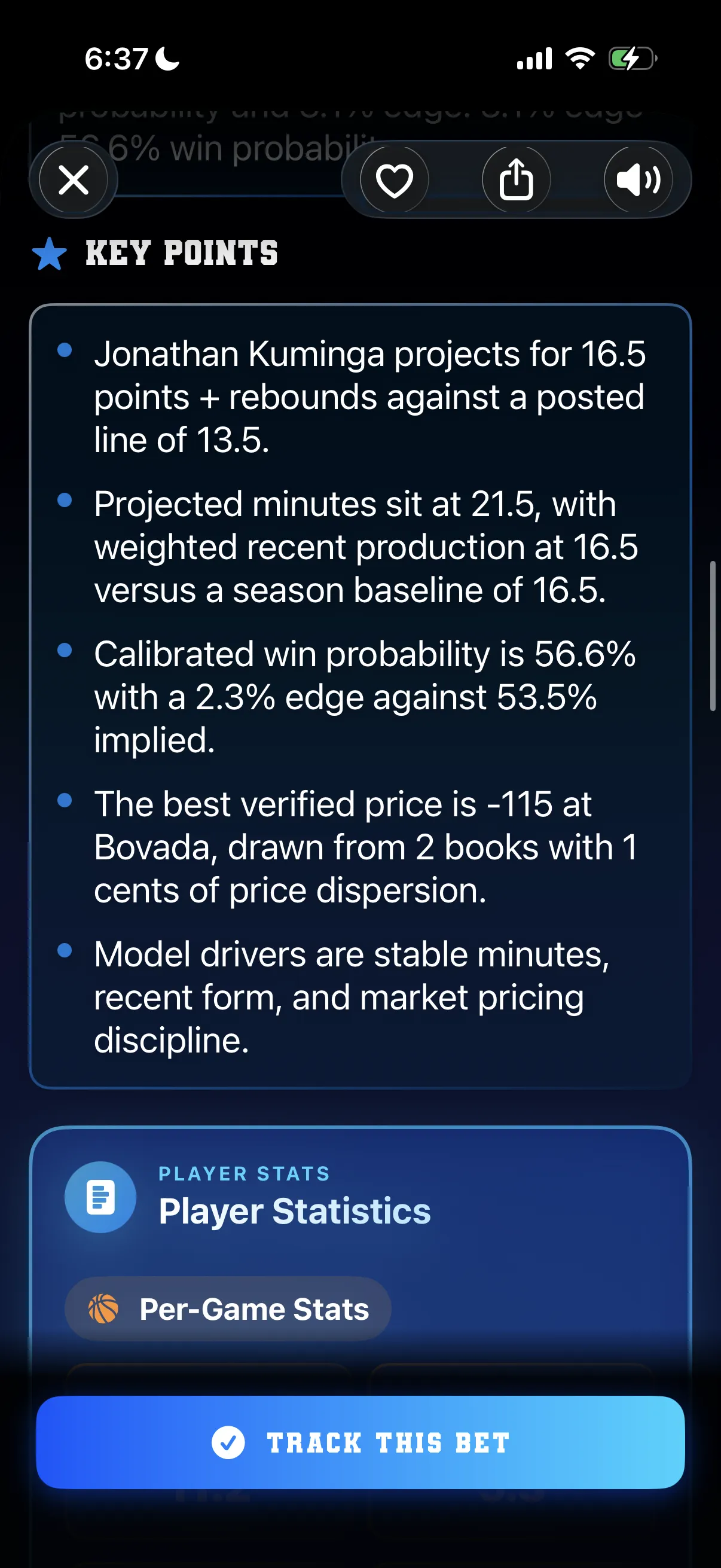 DeepChamp daily intel app screen