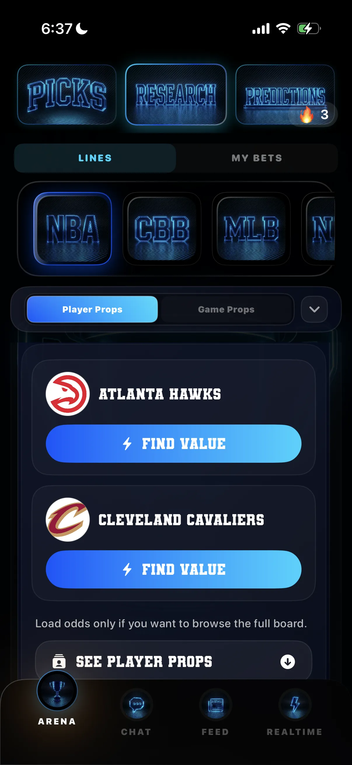 DeepChamp matchup AI app screen