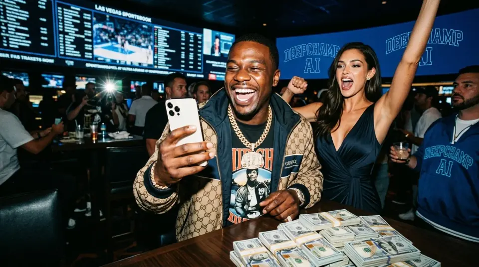 Luxury sportsbook interior with high-end betting atmosphere