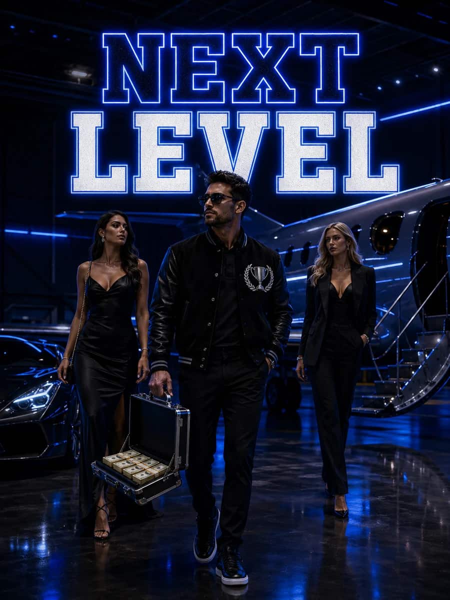DeepChamp NEXT LEVEL dark neon blue private jet luxury lifestyle creative