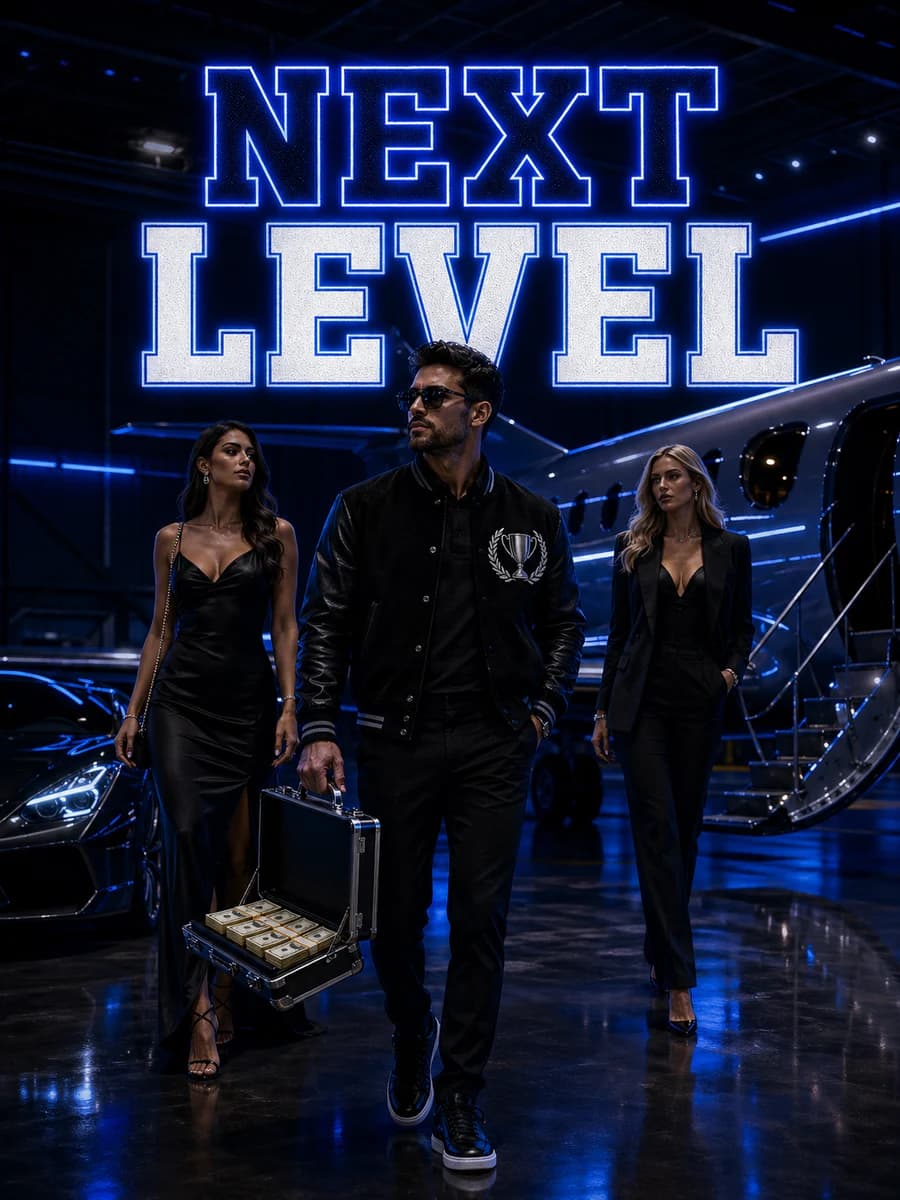 DeepChamp NEXT LEVEL dark neon blue private jet luxury lifestyle creative