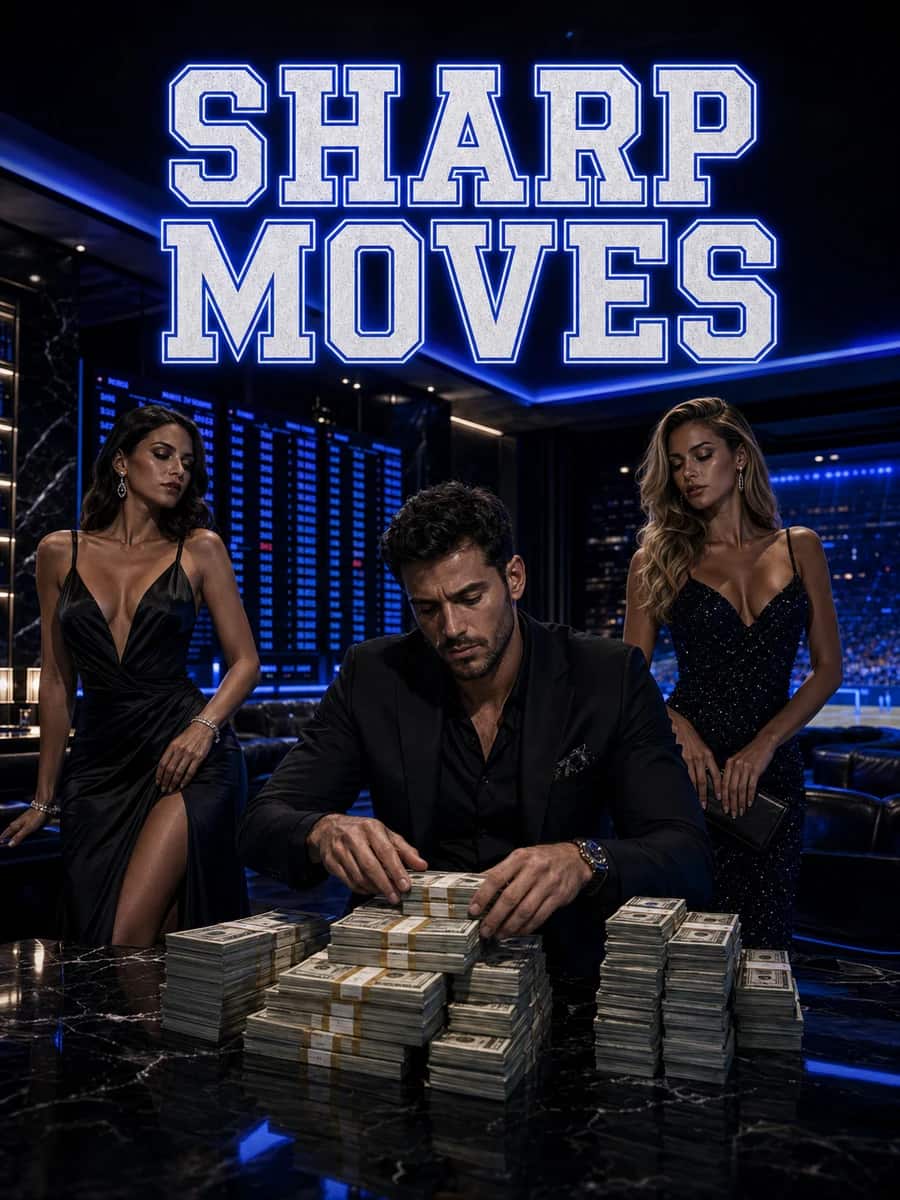 DeepChamp SHARP MOVES dark neon blue luxury sportsbook lifestyle creative