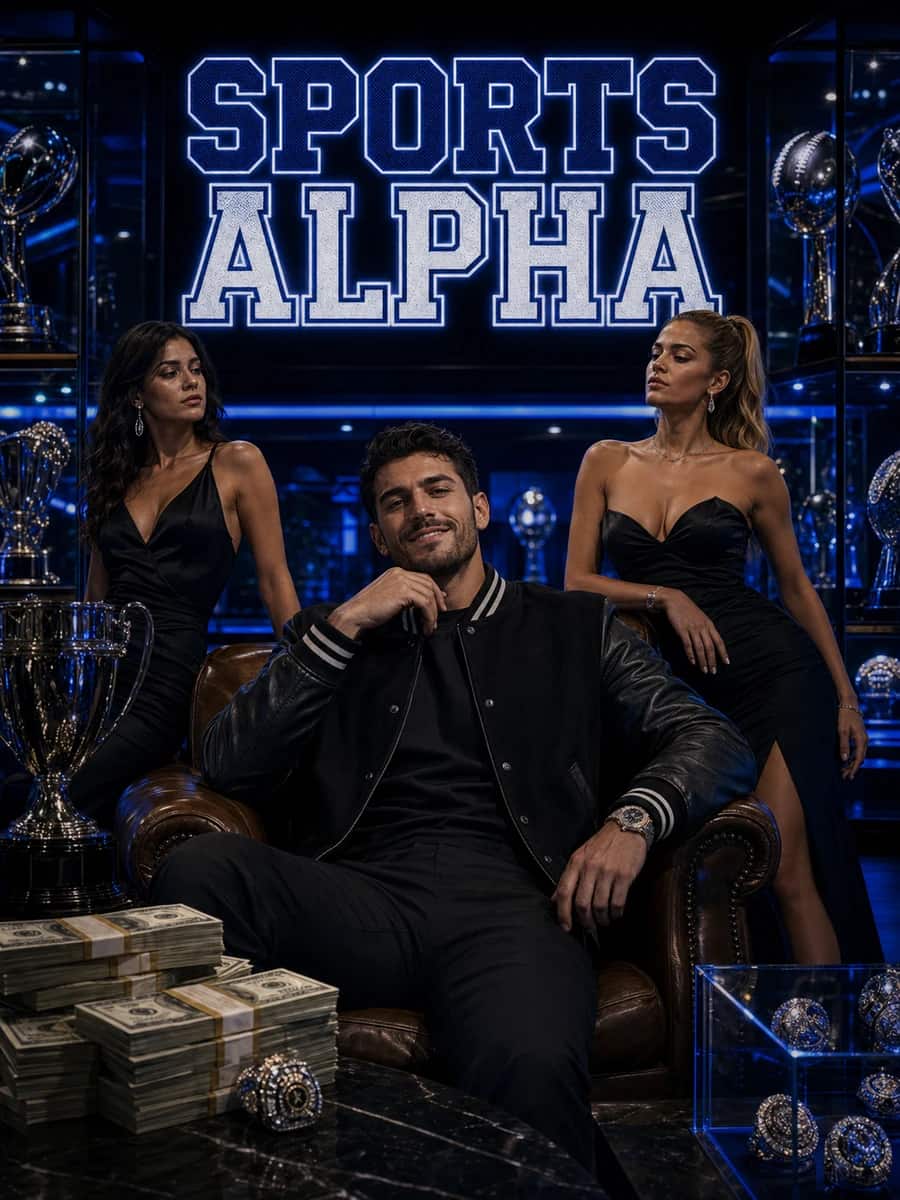 DeepChamp SPORTS ALPHA dark neon blue trophy room lifestyle creative