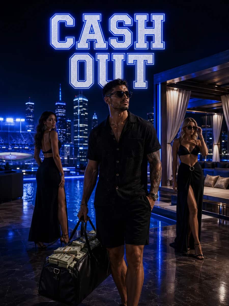 DeepChamp CASH OUT dark neon blue rooftop luxury lifestyle creative