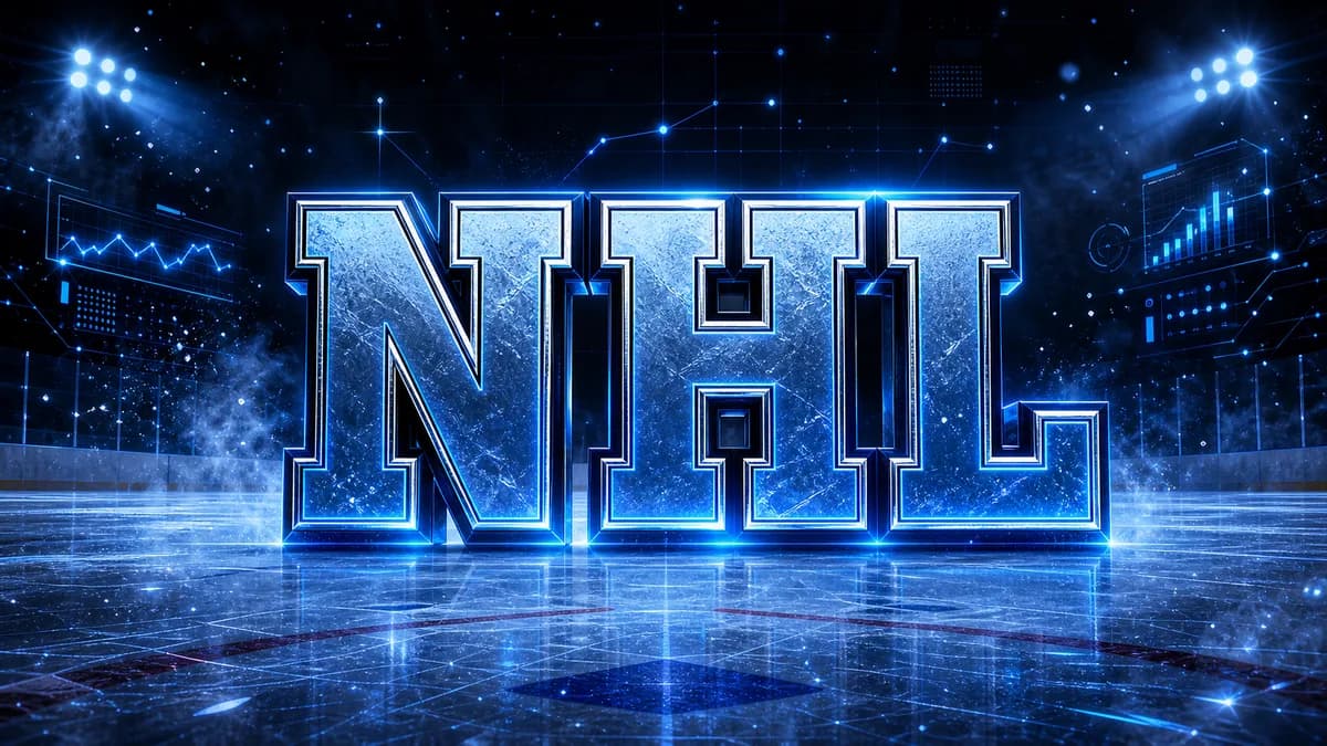 Generated NHL acronym sports analytics artwork with blue ice rink lighting